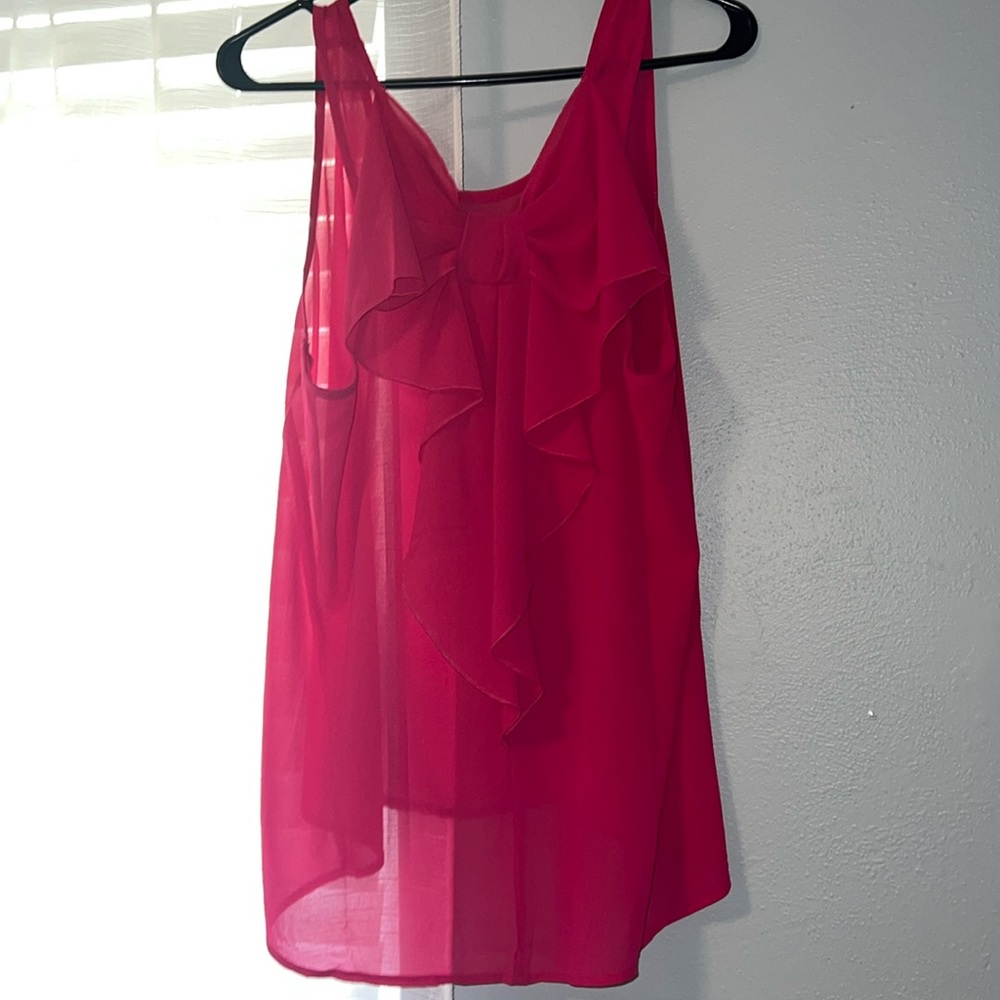 Magenta back bow blouse